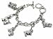 Burnished Silver Many Dogs Charm Toggle Bracelet