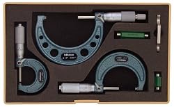 Mitutoyo 103-922, 0 - 3" X .0001" Outside Micrometer Set, with Standards