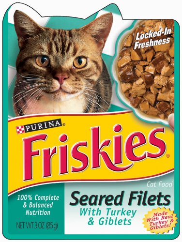 Friskies Cat Food with Turkey & Giblets, 3-Ounce Pouches (Pack of 48)