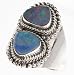 925 Sterling Silver GENUINE FIRE OPAL Ring, Size 7.75, 7.68g