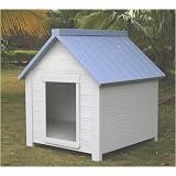 NewAgePet Medium All Weather Insulated Dog House -Bunk House with Small Door, White/Blue, Medium, for Pets up to 60 Pounds