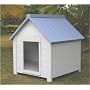 NewAgePet Medium All Weather Insulated Dog House -Bunk House with Small Door, White/Blue, Medium, for Pets up to 60 Pounds