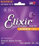 Elixir NanoWeb Acoustic Guitar Strings - Light Medium