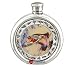 Round Hip Flask Pewter 6oz Colour Encapsulated Fly Fishing