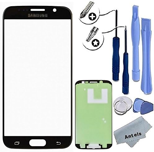 Antels Front Outer Glass Lens Screen Replacement For Samsung Galaxy S7 G930 + Tool Kit + Adhesive Tape + Cloth (Black)