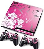 Bundle Monster Vinyl Skin Sticker For PlayStation PS3 S SLIM Game Console - Cover Protector Art Decal - Pink Floral