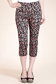 Cotton Rich Ditsy Floral Print Cropped Trousers