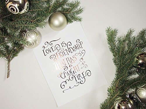 Unique Couples Gifts - Real Foil - 8x10 Wall Art Poster - Home Decoration - Love Is Friendship That Has Caught Fire