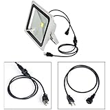 LedMart LED Flood Light Cool No Fixtures Include Everything To Light Up Your House In 5 minutes Even with Timer, 50W, 5 Piece, White