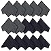 (15 Pack) - QKOO Microfiber Cleaning Cloths - for Screens, Lenses, Glasses, iPad, Nexus, Chromo, Surface Tablet, iPhone, Laptop, Cell Phones, Camera Lenses, Camera Screens, Watches and Any Other Delicate Surface (8 Black, 7 Grey) ; (6 x 7 inches (15cm x 18cm)) QK14