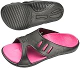 Spenco Polysorb Total Support Fusion Sandals, Black/Hot Pink, Women's 8