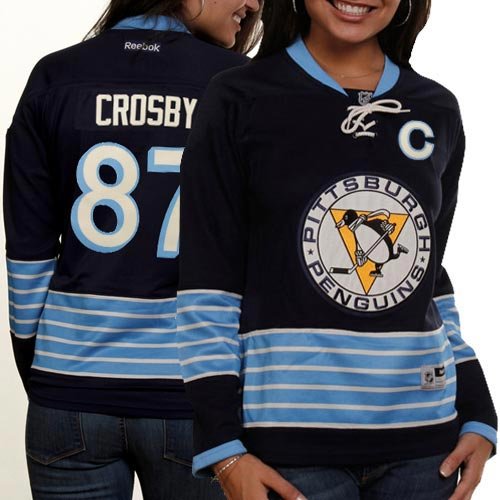 Reebok Sidney Crosby Pittsburgh Penguins Women's Premier Alternate Jersey - Navy Blue (Small)