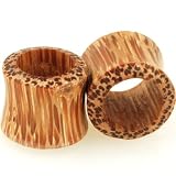 Pair of Coconut Wood Double Flared Eyelets: 00g