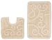 2 Piece Bath Rug Set - Large Scroll by Cotton Craft - Colors - Ivory, Sage, and Chocolate - 100% Pure Cotton - High Quality - Super Soft and Plush - Hand Tufted Heavy Weight Durable Construction - Larger Rug is 21x32 Oblong and Second rug is Contour 21x20 - Other Styles available - Solid Color Reversible, New Scroll, Greek Key, Palm Tree or Grid Stripe - Easy care machine wash 