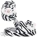 Black and White Striped Tiger Slippers for Toddlers (Size 7-8 Only)