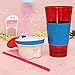 ELEGIANT 500ml 2in1 Travel Snack Drink Cup Bottle Container Lid Straw for Adult Kids Cinema sport