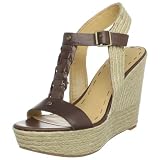 Nine West Womens Keenster T-Strap Wedge Sandal