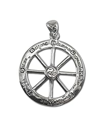Sterling Silver Cut Out Wheel of the Year Pendant by Dryad Design