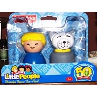 Fisher Price Little People 50th Birthday Cat and Girl figures