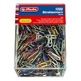 Produkt-Bild: Herlitz 8859134 B&uuml;roklammern 26mm, 1000 St&uuml;ck in praktischer Aufbewahrungsbox