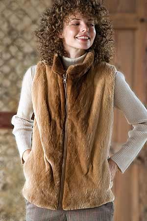 Women's Classic Sheared Beaver Zip Vest