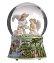 Angels Having a Picnic Porcelain Musical Glitterdome 4.5" (120mm)