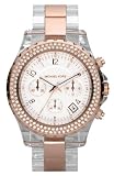 Michael Kors Quartz White Dial Clear Gold Tone Band - Women's Watch MK5323