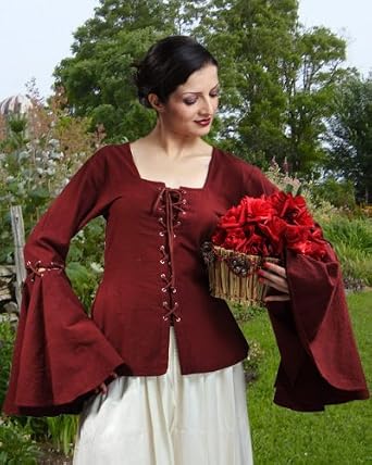 Renaissance Medieval Detachable Sleeves Peasant Linen Blouse
