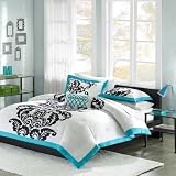 Mizone Florentine 3 Piece Duvet Cover Mini Set - Teal - Twin/TXL