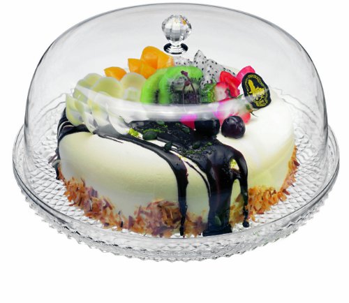 Paderno World Cuisine Acrylic Cake Tray and Cover, 12-1/2-Inch