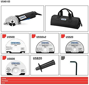 Professional Hand Power Saw Kit- The Most Dependable Top Selling Cutter Available- Ultra-Saw- Cuts Wood, Metal, Sheet Rock More- 5 Accessories 1 Attachment 7.5 AMP Motor 3.5 and 4" Cutting Wheels