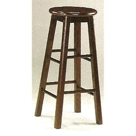 Traditional Bar Stool in Capuccino Finish Wood 29H (Set of 2) by AtHomeMart