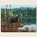 Kitchen & Housewares : Placemats ~ Moose ~ set of 4 corkboard 11.5 x 15 inch placemats ~ code 560