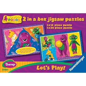 Ravensburger Puzzle 2 in a Box 12 and 24 Pieces Barney Lets Play