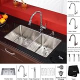 Kraus KHU103-33-KPF2230-KSD30CH Undermount Double Bowl Stainless