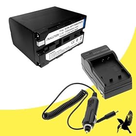 Halcyon 7200 mAH Lithium Ion Replacement Battery and Charger Kit for Sony NP-F970 and Sony NEX-EA50UH, NEX-FS100, DCR-VX2100, HDR-FX1, HDR-FX1000, HDR-FX7, HVR-HD1000, HVR-Z1, HVR-Z5, HVR-Z7, DSR-PD150, DSR-PD170, DCR-VX2000, HXR-MC2000, HXR-NX5U, XF105, XF300, XF305 Digital Camcorders