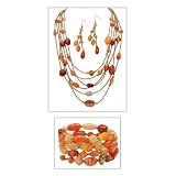 51GPAja%2BdrL. SL160  Multi Colored Lucite Jewelry Set Goldtone