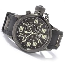 Invicta Men's Quinotaur Russian Diver Swiss Quartz GMT Black Strap Watch