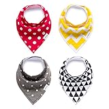 (Sandalup)ベビースタイ よだれかけ ふわふわ ビブ 出産祝い 赤ちゃん スナップ 三角タイプ サイズ調整可能 かわいい 6枚セット（カラー2）