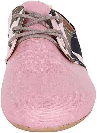 MCnelly's Mommy & Me Cute Stripe Color Blocking Pink Oxford Flat Shoes (shoes-029-1-235)