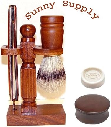 Wood Handle Straight Razor Shaving Set/kit Wooden Shaving Stand