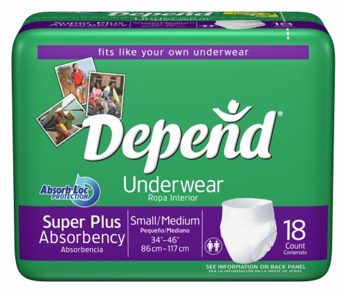 Depend Adult Pull On Briefs, Super Plus Absorbency, X-Large (48-64 waist), case of 56. (217-0744)