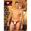 1st Fantasies BLACK/WHITE Mens Stretch Velvet Tuxedo Thong