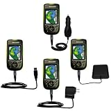 Road Warrior Kit for the Sonocaddie v300 GPS includes a Car & Wall Charger AND USB cable AND Battery Extender - Gomadic Brand w/ TipExchange Technology