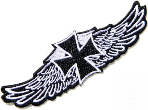Cross Angel Wings Biker Lady Rider Hippie Punk Rock Heavy Metal Tatoo Jacket T-shirt Patch Sew Iron on Embroidered Sign Badge