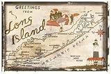 Greetings from Long Island Art Poster Print, 14x11