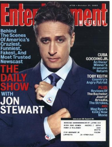 Entertainment Weekly October 31, 2003 Jon Stewart/The Daily Show, Cuba Gooding Jr, Toby Keith, Joan of Arcadia, The Strokes, Jason Priestley