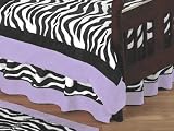 Purple Funky Zebra Bed Skirt for Crib and Toddler Bedding Sets