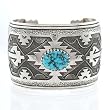Tommy Singer Wide Turquoise and Sterling Silver Cuff Bracelet, #7812