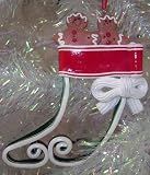 5 Ribbon Candy Stocking Gingerbread Man Christmas Ornament #5094210